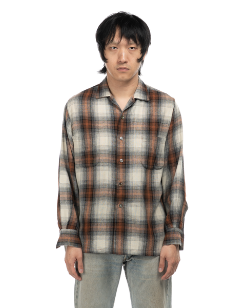 1960s Shadow Plaid Flannel Shirt