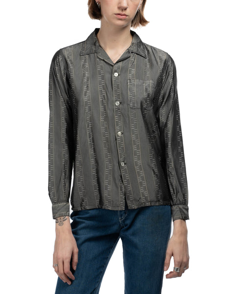 50's Metallic Loop Collar Shirt - Small