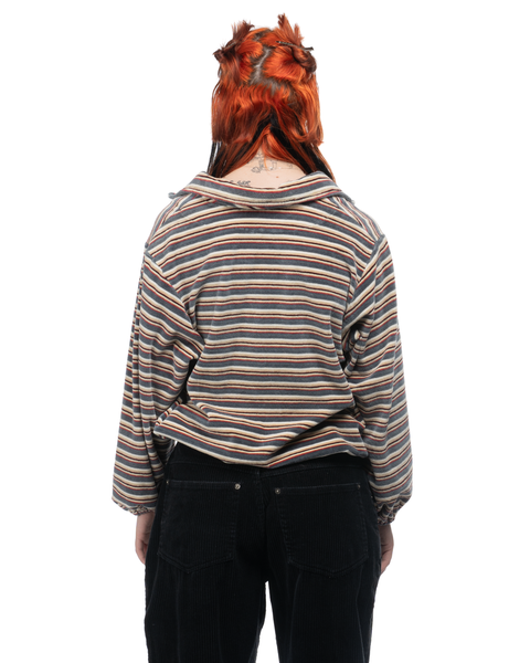 70's Lace Up Velvet Shirt - Medium