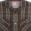 60's Cotton Plaid Loop Collar Shirt - Medium