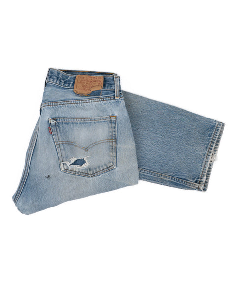 90's Thrashed Levi's 501 Denim - 32" x 25.5"