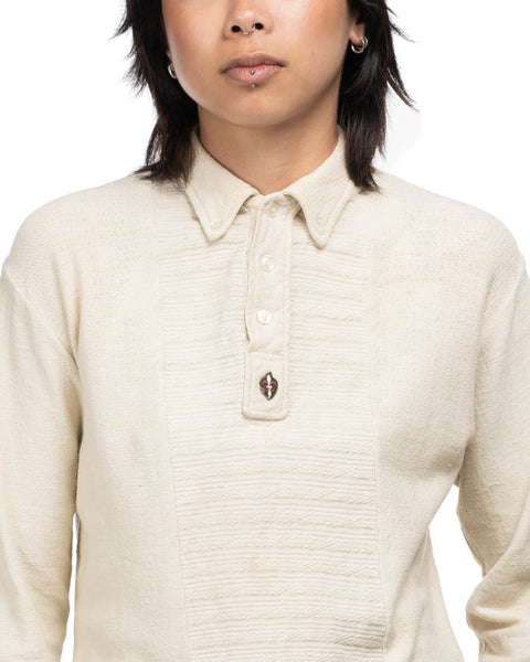 50's Knit Oxford Collar Polo - XS