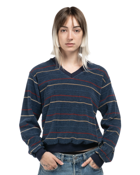 1970s Velvety Striped Sweatshirt