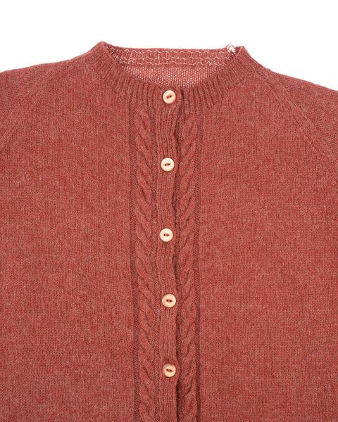 60’s Cableknit Button-Up Sweater - Small
