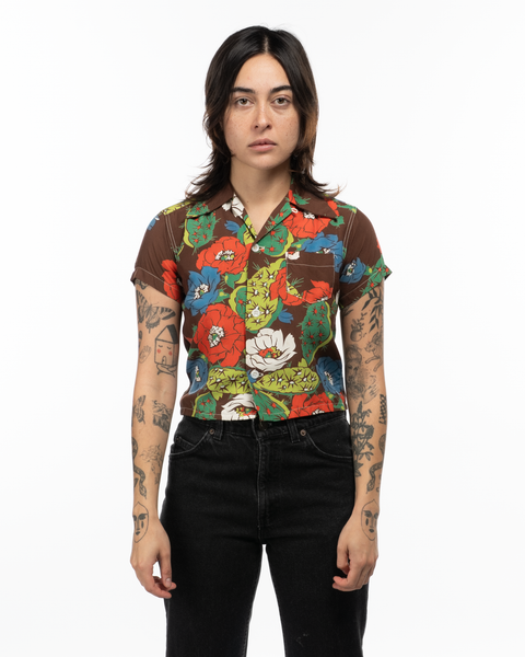1950s Rayon Cactus Aloha Shirt