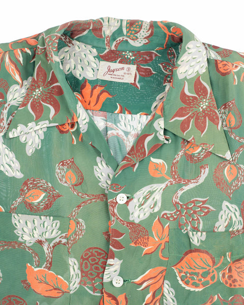 50's Jayson Pattered Rayon Loop Collar - Large