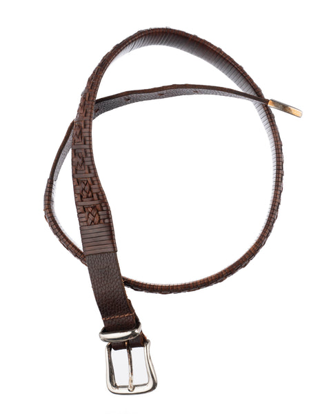 90’s Metal Tipped Braided Leather Belt - 31"-36"