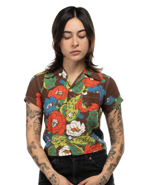 1950s Rayon Cactus Aloha Shirt