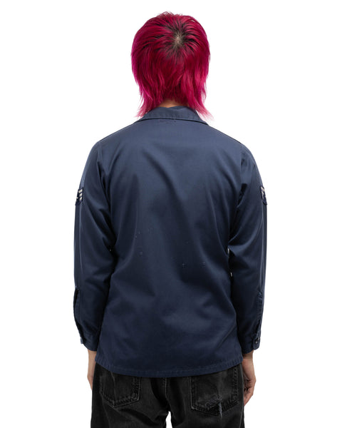 70's ICBM Missile Blue Utility Shirt - Medium