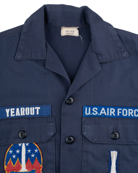 70's ICBM Missile Blue Utility Shirt - Medium
