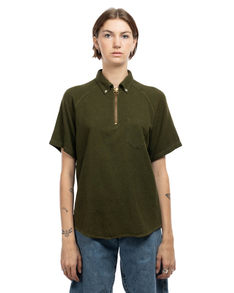 60's Oxford Zip Pullover Shirt - Large