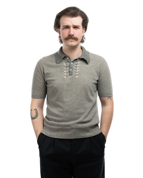 60's Woolen Polo Shirt - Medium