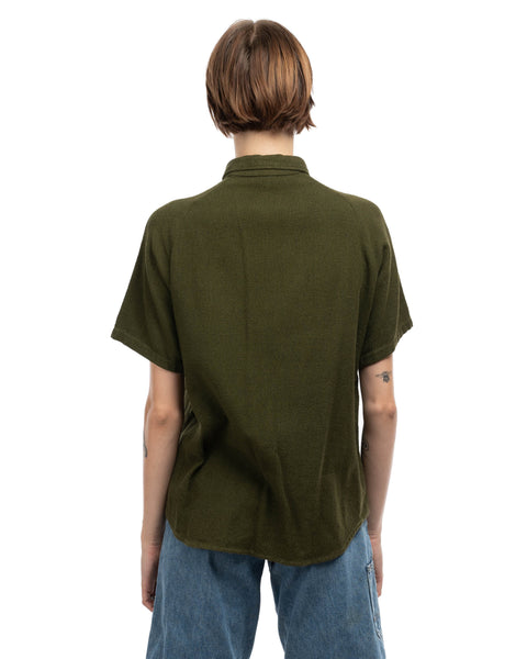 60's Oxford Zip Pullover Shirt - Large