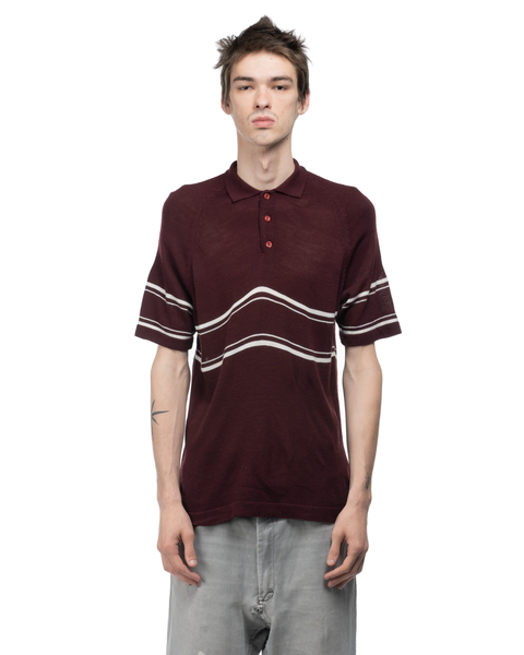 70's Warp Stripe Knit Polo - XL