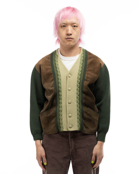 60's MCM Paneled Cardigan - Large