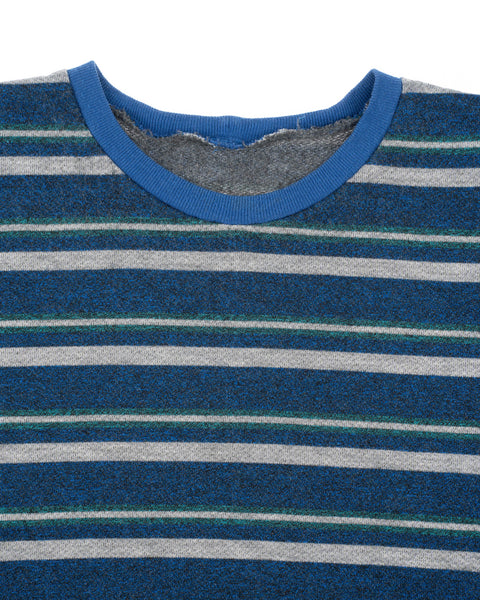 70’s Striped Shortsleeve Sweatshirt - Medium
