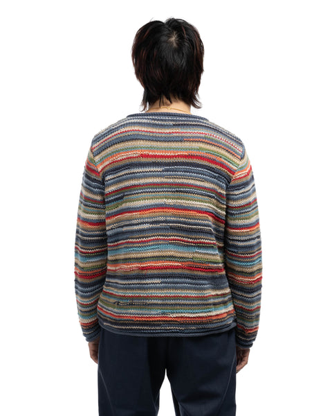 90's Cotton Color-Banded Sweater - Medium