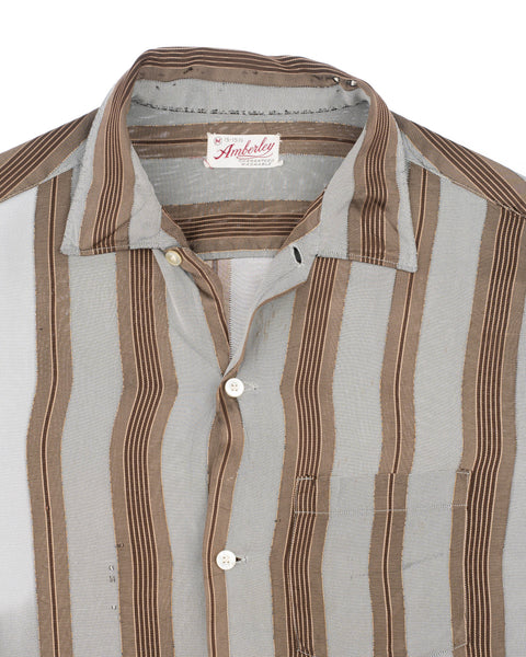 50’s Metallic Striped Button-Up - Medium