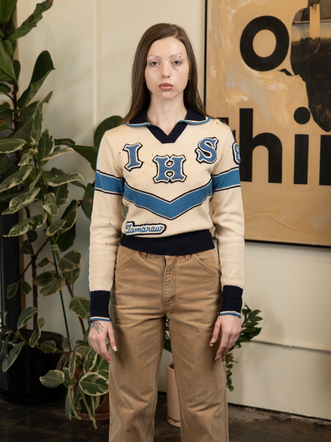 1960s Thrashed Collegiate Sweater