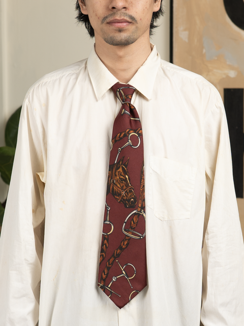 1980s Polo Horse Tack Tie