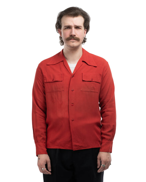50's Rayon Rockabilly Shirt - Medium