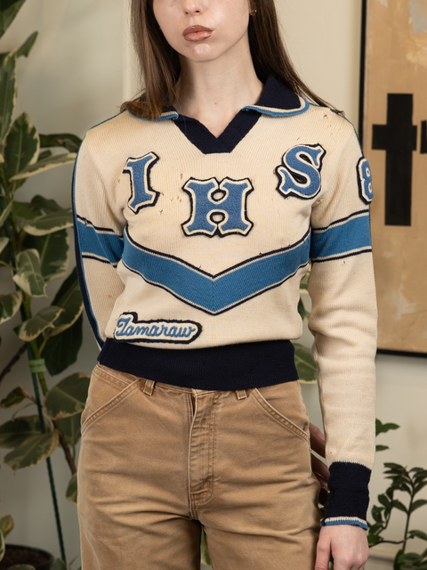 1960s Thrashed Collegiate Sweater