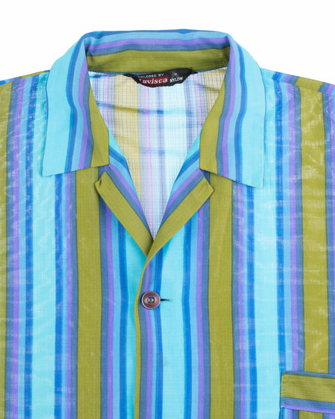 60’s Nylon Button-Up Shirt - Large