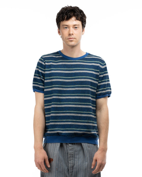 70’s Striped Shortsleeve Sweatshirt - Medium