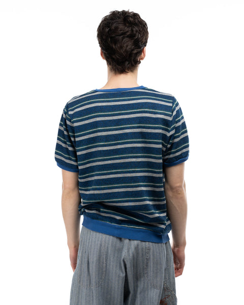 70’s Striped Shortsleeve Sweatshirt - Medium
