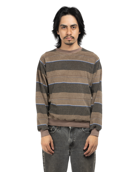 1970s Velvety Striped Sweatshirt