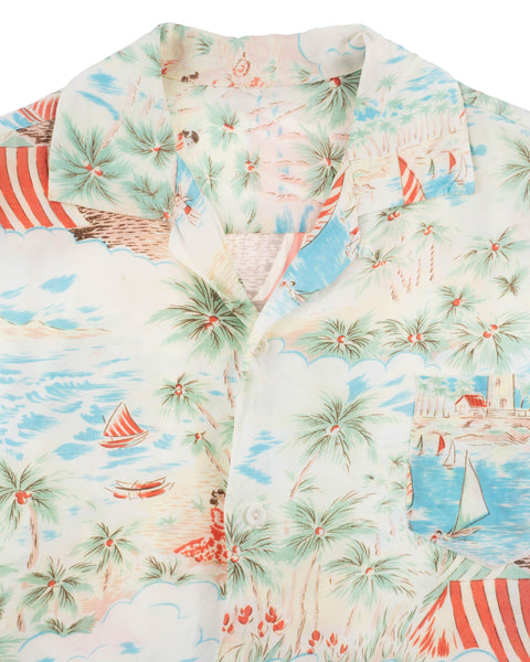 60's Rayon Aloha Shirt - Medium