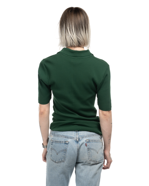 1970s Rib Knit Zip Polo