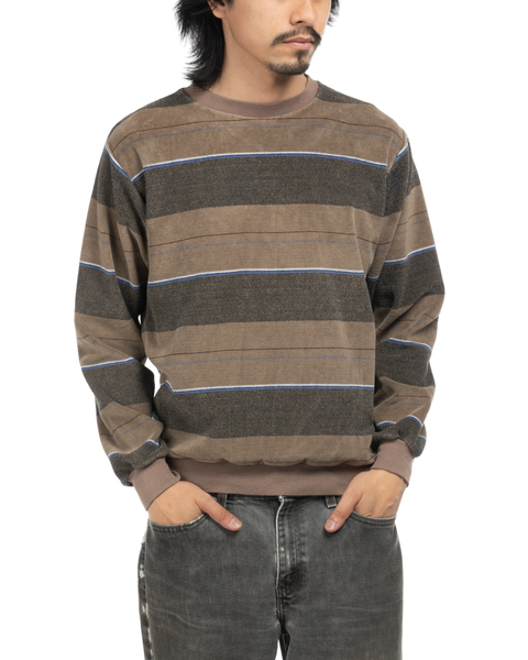 1970s Velvety Striped Sweatshirt