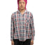 60's Plaid Loop Collar Shirt - Medium