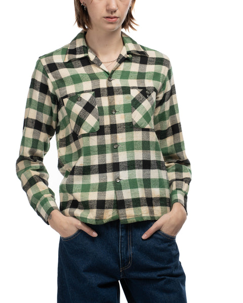 1960s Cotton Loop Collar Flannel