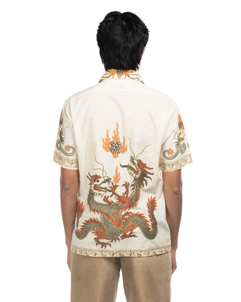 1980s Dragon Print Button-Up Shirt