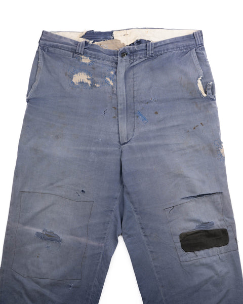 50’s Thrashed & Repaired Rail Chief Work Pants - 36” x 27”