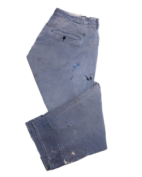 50’s Thrashed & Repaired Rail Chief Work Pants - 36” x 27”