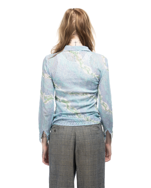 1970s Sheer Cat Print Shirt