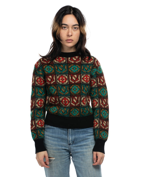 60's Patterned Pilgrim Sweater - XS