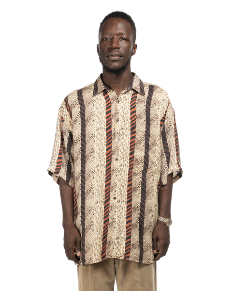 1980s Animal Print Silk Shirt