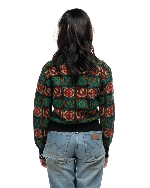 60's Patterned Pilgrim Sweater - XS