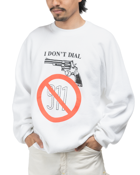 1980s I Don't Dial 911 Crewneck