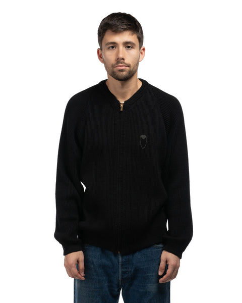 60's Raglan Zip-Cardigan Sweater - Large