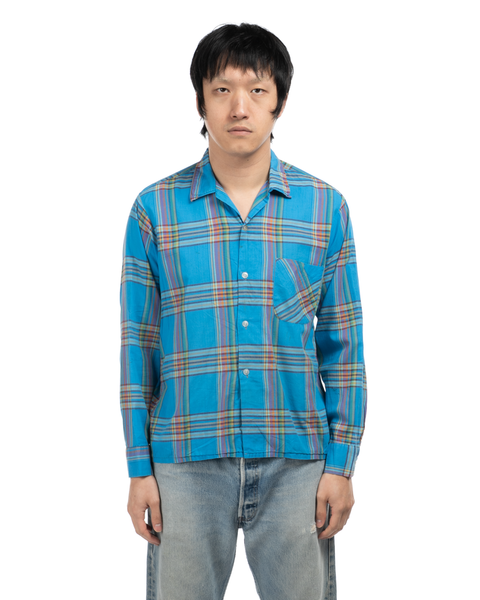 1960s Plaid Loop Collar Shirt
