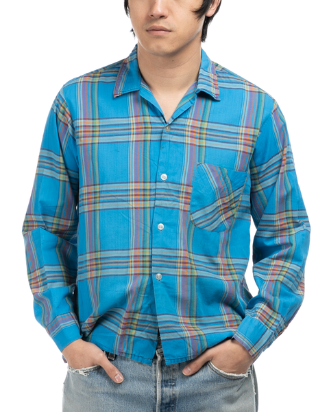 1960s Plaid Loop Collar Shirt