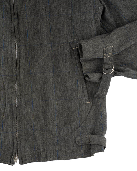 30's Pendleton Quad-Belted Glove-Pocket Salt-&-Pepper Jacket - Medium
