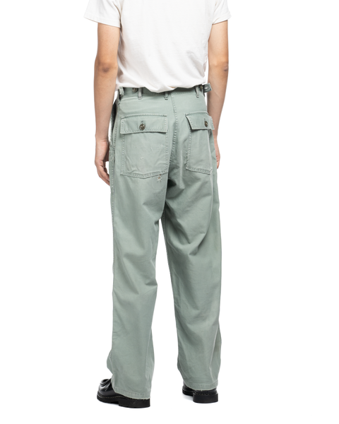 50s Repaired Sage Green Utility Trousers - 28" x 29"