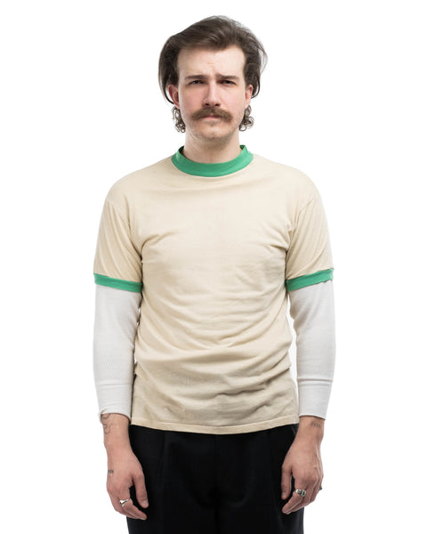 70's Mock Neck Ringer Tee - Medium