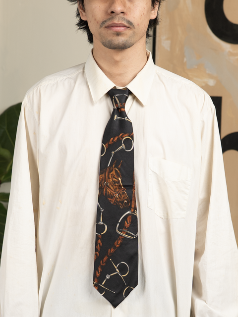 1980s Polo Horse Tack Tie